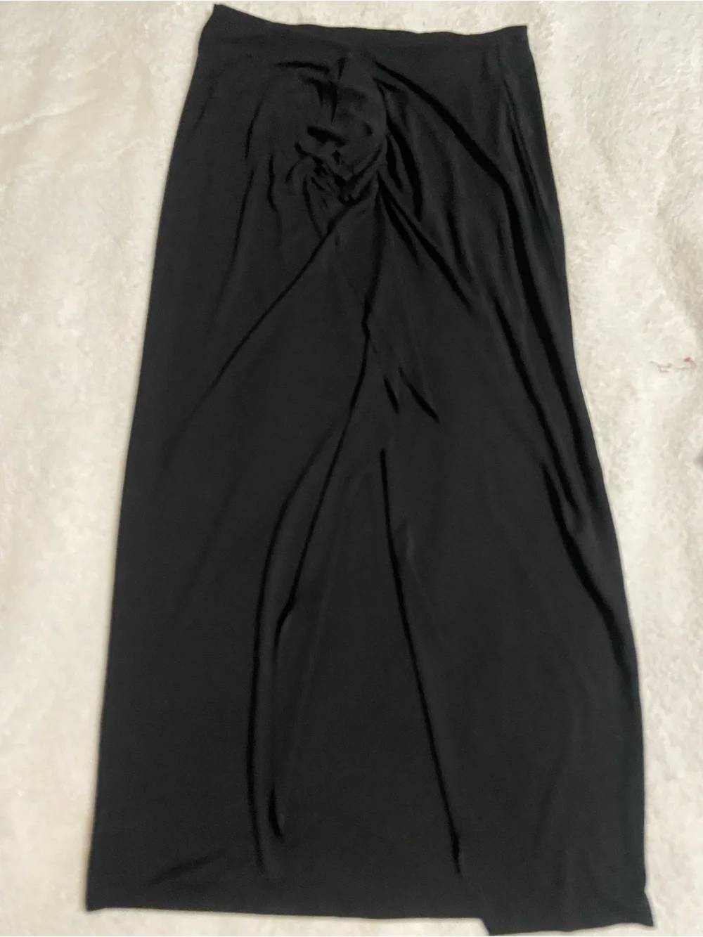 H&M Black Maxi Skirt with Subtle Twist Detail